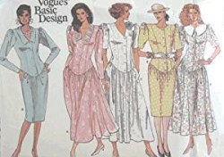 1898 80s VOG DROP WAIST LONGER DRESS LENGTHS PATTERN 8-12